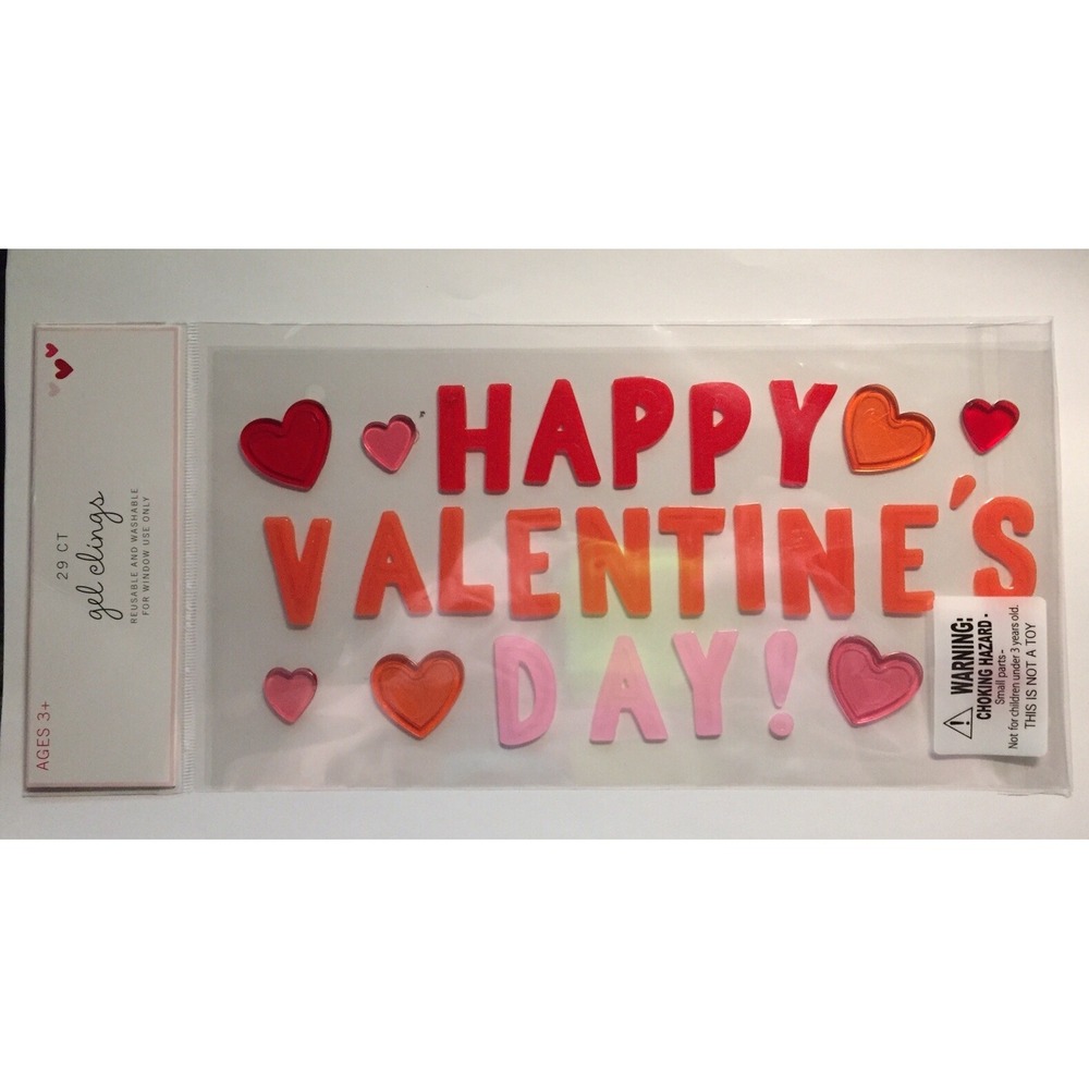 NEW Happy Valentine's Day! Hearts Love Window Gel Clings Decorations 29 pcs CUTE